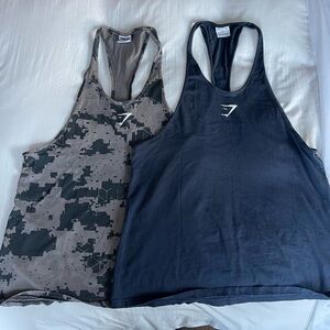 Gymshark Digital Camo and Black Tank Tops